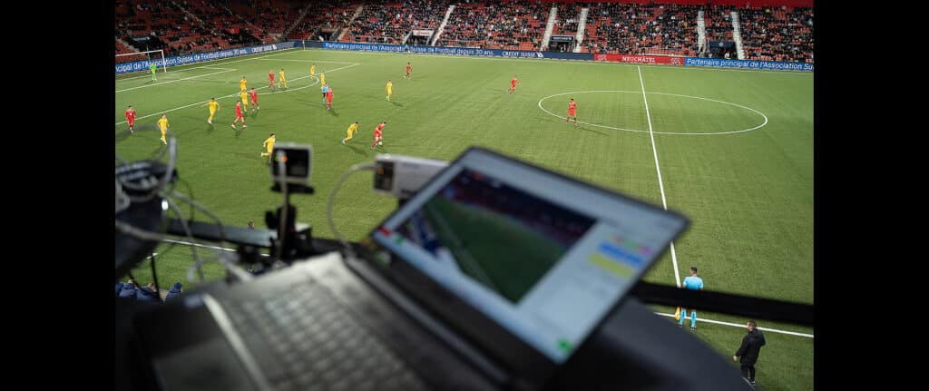 Analyse vidéo lors d'un match de football